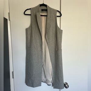 Akira Long Gray Wool Vest
